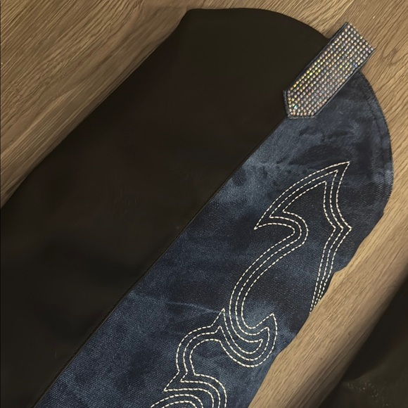 CAPE ROBBIN denim fold-over platform boots with rhinestone and Western-style❣️ - Picture 10 of 16